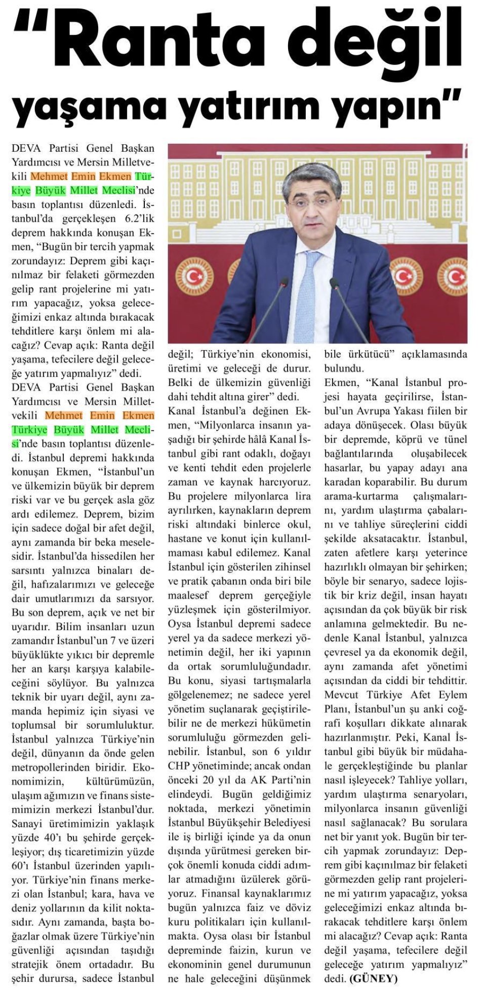 RANTA DEĞİL YAŞAMA YATIRIM YAPIN