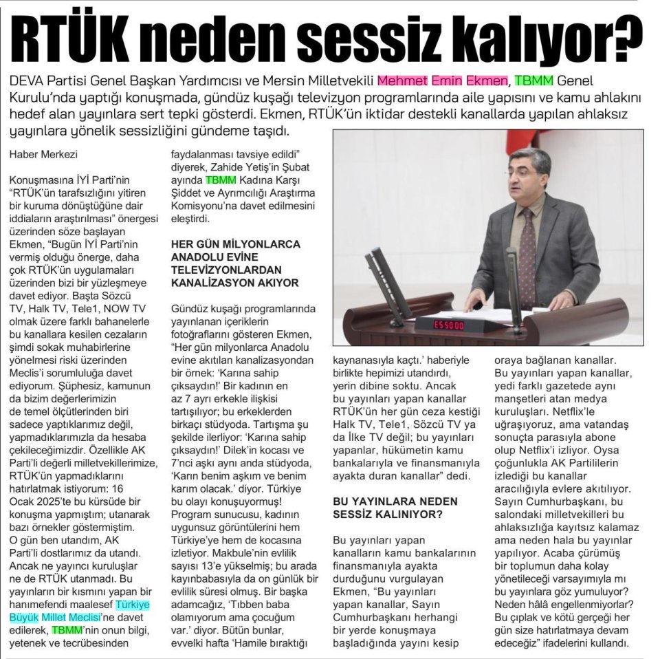 RTUK NEDEN SESSİZ KALIYOR ?