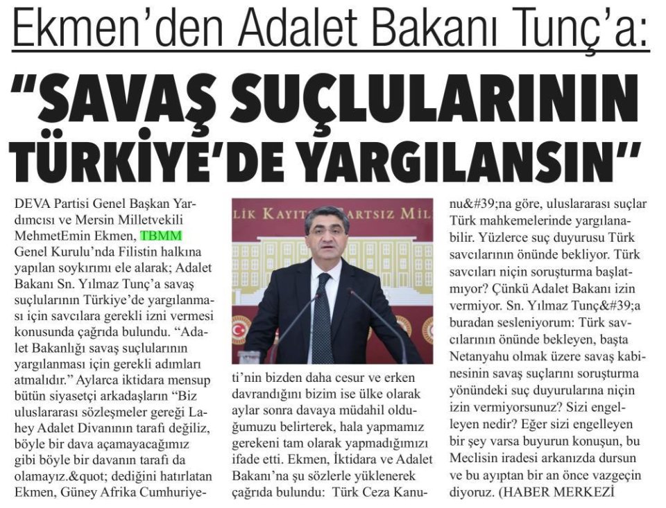 SAVAŞ SUÇLULARININ TÜRKİYE'DE YARGILANSIN