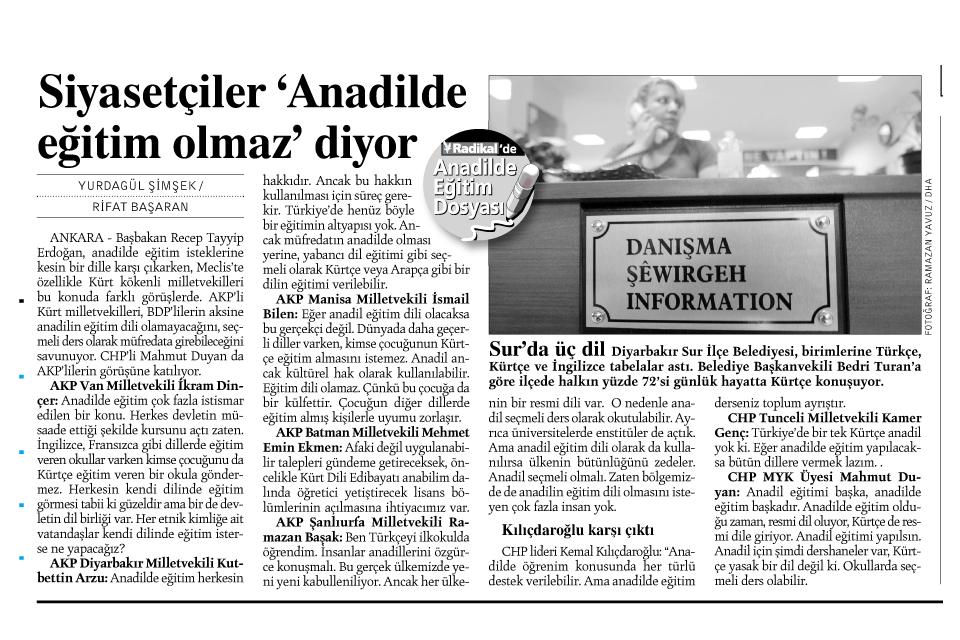Siyasetçiler ‘Anadilde eğitim olmaz’ diyor