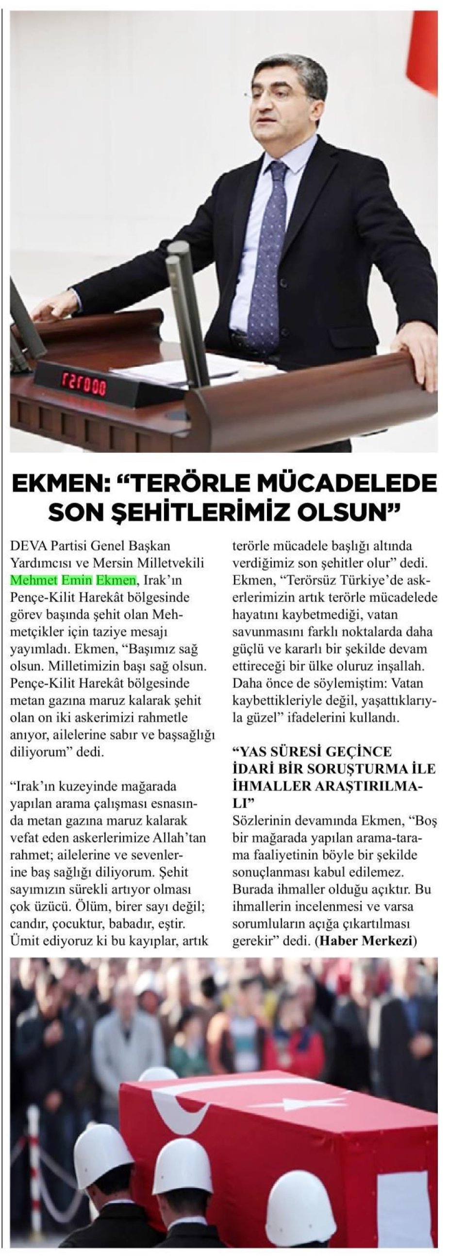 TERÖRLE MÜCADELEDE SON ŞEHİTLERİMİZ OLSUN