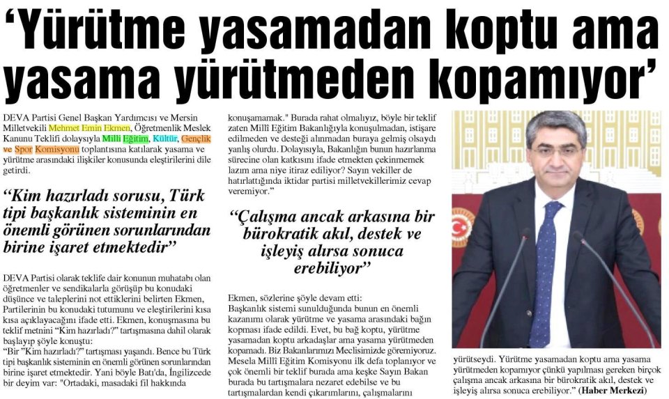 'YÜRÜTME YASAMADAN KOPTU AMA YASAMA YÜRÜTMEDEN KOPAMIYOR'