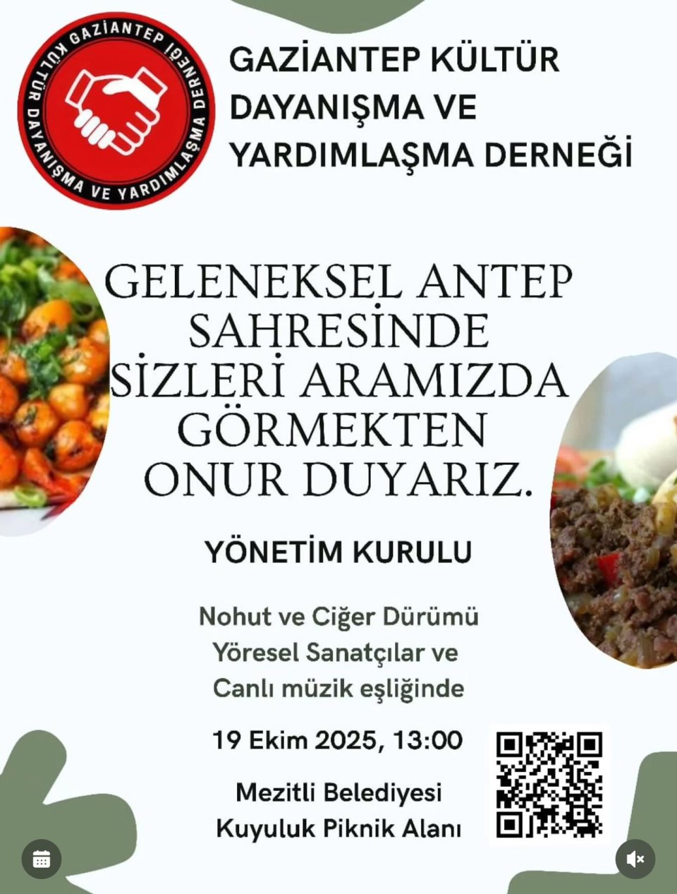  Gaziantep Kültür, Dayanışma ve Yardımlaşma Derneği’nin geleneksel Gaziantep Sahresine katıldık.